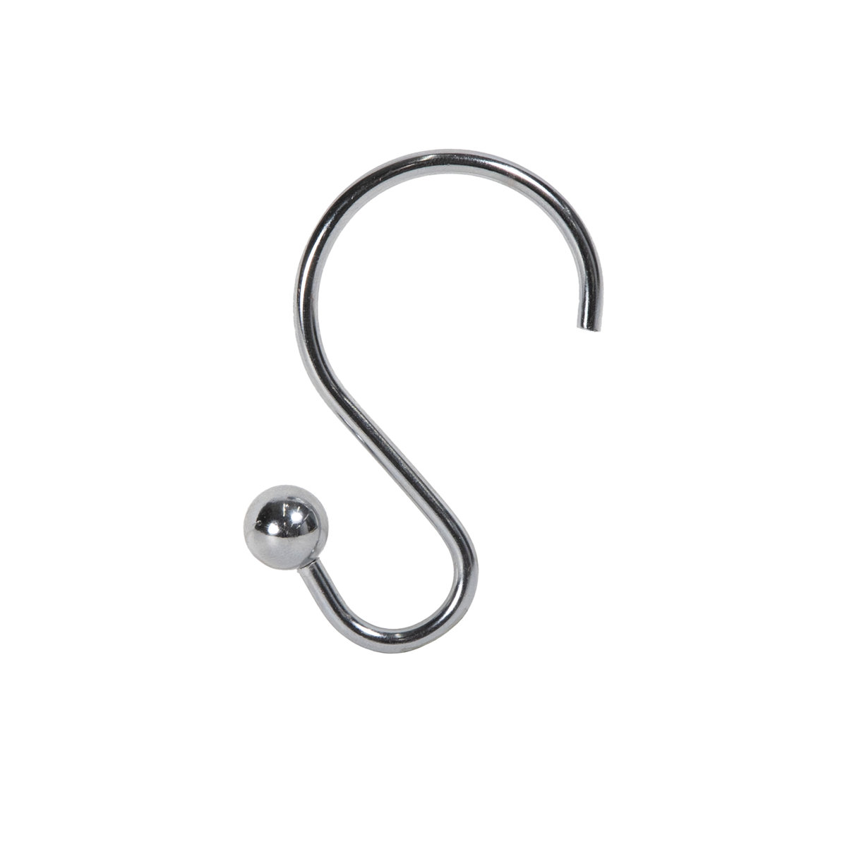 Kenney Rust-Resistant Metal S Shaped Shower Curtain Hooks, Chrome (Set of 12)